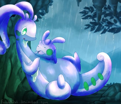 fuwachanarts: I just wanted to test something, only Goodra and Goomy were drawn…then I did a 