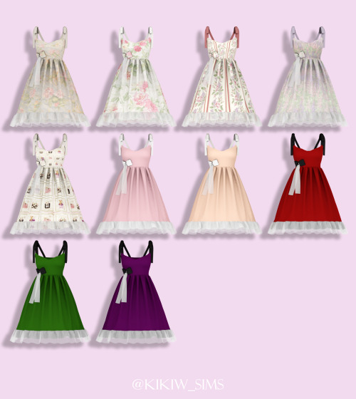 [KIKIW]Andrea&rsquo;s Poems dress♥New mesh♥10 colors♥Base game compatible♥Female♥HQ textures♥Custom 