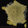 Olympus Mons compared to France.
Olympus Mons is a large shield volcano on the planet Mars. By one measure, it has a height of nearly 22 km (14 mi). This makes it the second tallest mountain in the Solar System, behind the central peak of Rheasilvia,...