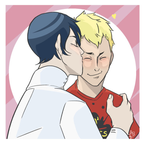 beechs-art: Today’s special: nothing but love for my boy Ryuji ♥ He deserves all them smooches. May 