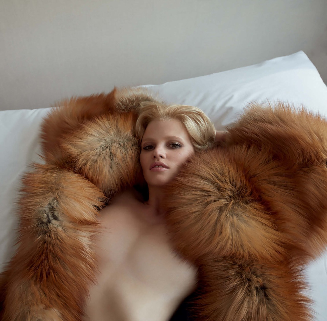 Lara Stone, Close-Up • by Camilla Akrans • Vogue, Germany
