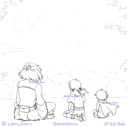 yoomschoocs:Stargazing Just a tender moment between Summer and her kids :’)