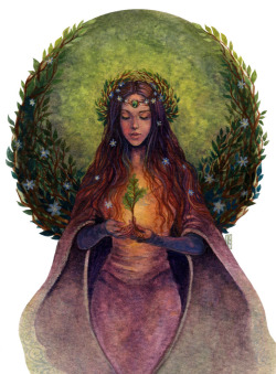 lady-of-faerietales: The beautiful @voiceofnature , who is such an inspiring spirit and light in this world. Watercolor and gouache, 2018. 