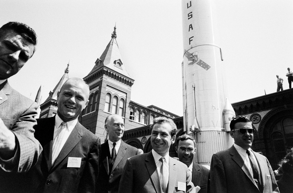 spiritofapollo:
“ The third American in space, John Glenn, with the second Russian in space, Gherman Titov, at the Smithsonian in 1962.
”