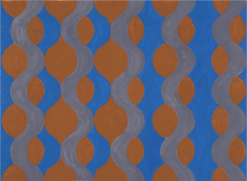 spacecamp1:Michael Kidner, Blue, Brown and Grey Wave, 1965, Oil on paper