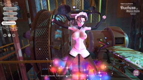 3dgspot:Duchess 2 screenshots.  Lady Blaine experiments on Muzette with her alchemic aphrodisia perf