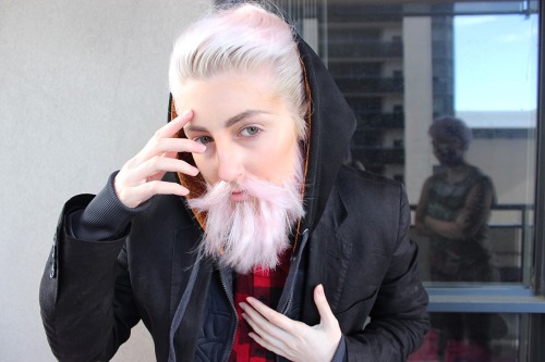 albinwonderland:four pictures of me from this weekI felt cute!The pink false beard suits you remarka