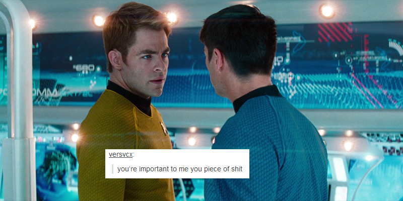 hhikarusulu:  star trek aos + tumblr text posts (pt. 1/?) 