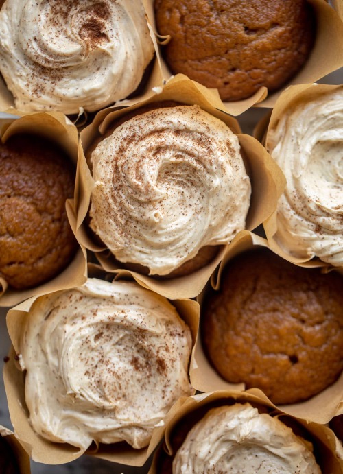 sweetoothgirl: Pumpkin Dream Cupcakes with Espresso Cream Cheese Frosting 