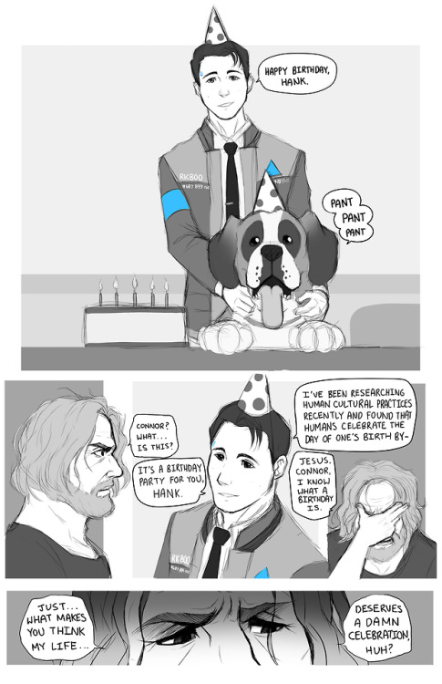 smudgeandfrank: Connor: … Um… Hank… Sumo is… Hank: SUMO! NO! Drew this t