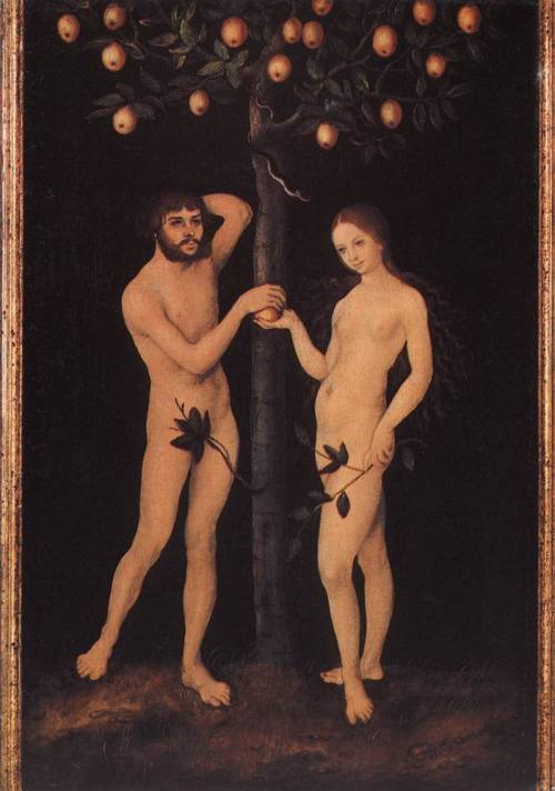 lucas-cranach-the-elder: Adam and Eve, 1530, Lucas Cranach the ElderMedium: oil,panel