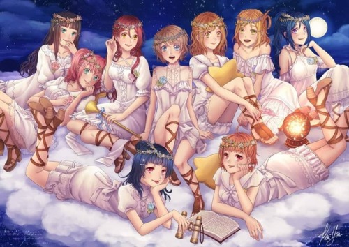 Here&rsquo;s the finished version of my take on #Aqours &rsquo; Angel set! #aqours_sunshine #loveli