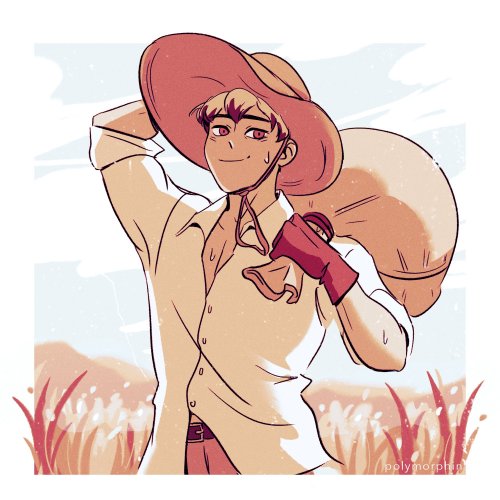 polymorphin:Farmer Kita, hard at work ☀️This hardworking babe is now up on my Redbubble!