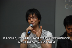 daisura: tjwolf123:  daisura:  tjwolf123:  allienight:  dalnreblagging:  During a recent Kojima Productions press conference, Metal Gear Solid creator Hideo Kojima responded to questions by journalists about his stance on Western media. Mr Kojima is a