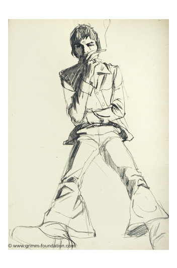 Gerd Grimm, sketches for his advertising artwork, i.e. Reval cigarettes, 1970s. Germany. Via Grimm F