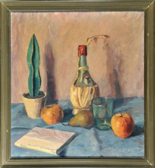 Richard Grieb (German, 1892−1958)Stillleben mit Kaktus und Obst, 1926