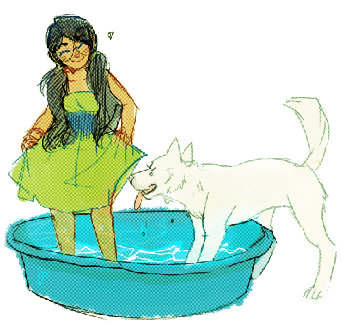 yummytomatoes:  most of my day consisted of playing in a kiddie pool with my dog 