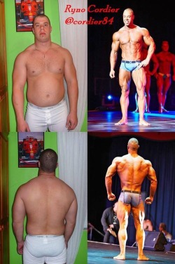 Ryno Cordier showing his transformation to