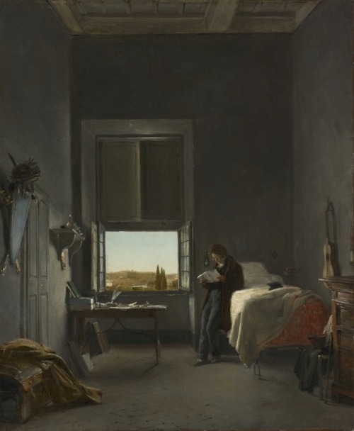 cma-modern-european-art: The Artist in His Room at the Villa Medici, Rome, Léon Cogniet , 181