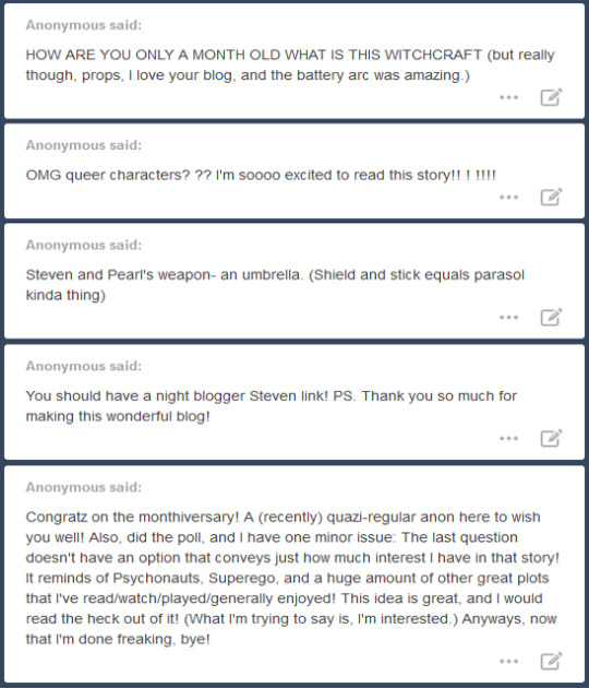 Anon answers under the cut! If you asked me an anonymous question between Thursday and now, the answer is likely right here.Let’s start with Malachite Sadness Corner Pt. 2Okay, I have a few points for y’all:There’s no need to be sad about Malachite