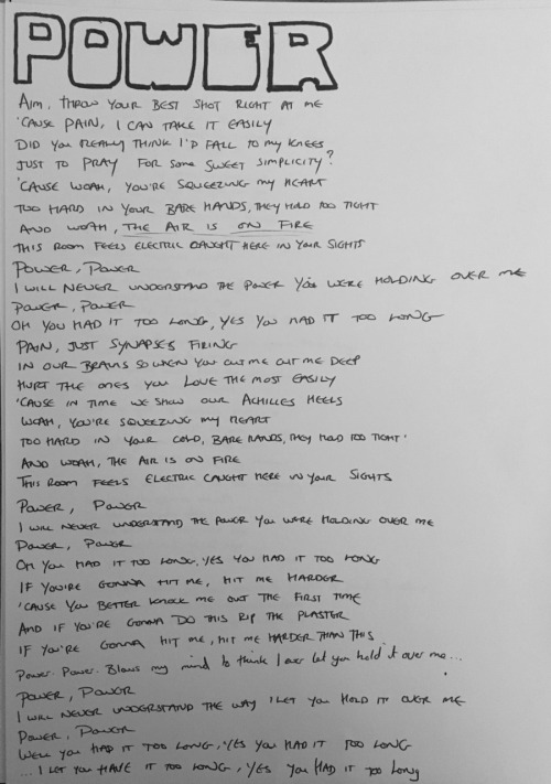 3astille:Wild World Lyrics + Note In Dan’s Handwriting 