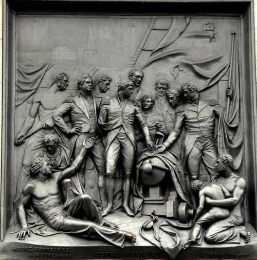 “The Bombardment of Copenhagen”, by John Turnouth.  Part of the east plinth of Nelson&rs