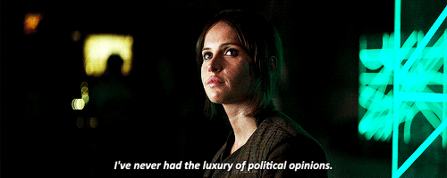 early-sunsets:Jyn was abandoned at 16, she’s been fighting to survive by herself. Cassian was raised