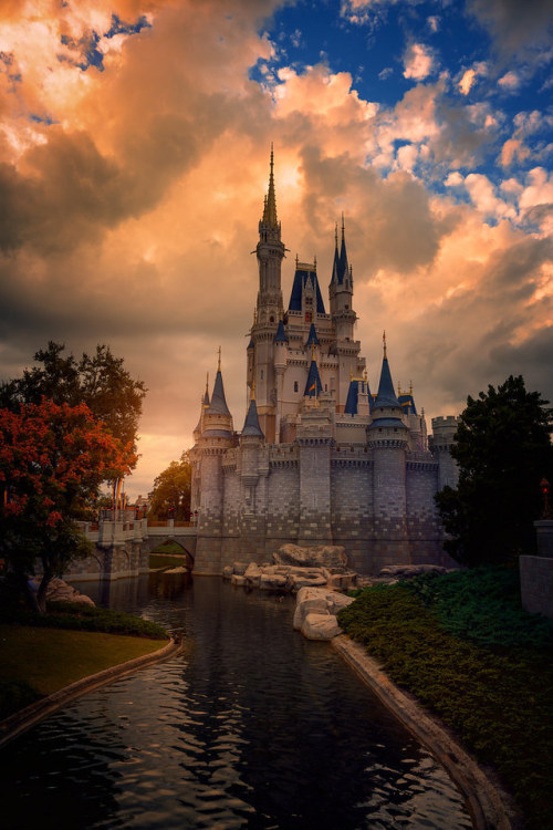 Cinderella Castle Clouds & Sunset by TheTimeTheSpace I post various stuff from around Walt Disne