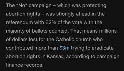i-am-the-third-heat-deactivated:whos-this-lisa-person:assumptionprime:afloweroutofstone:The Catholic Church spent ū million trying to crush abortion rights in Kansas, and failedIf the church can spend 3 million dollars to influence the government, they