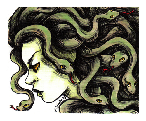 m-sciuto:Medusa ink sketch