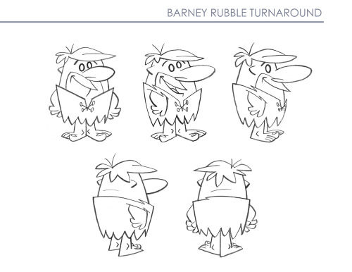 Barney Rubble turns & expressions from 2017 for the Yabba Dabba Dinosaurs main character model p