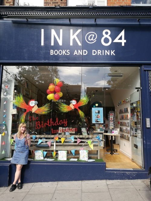 I spent a lovely sunny day at beautiful Ink@84 Books in Highbury, creating an illustrated window for