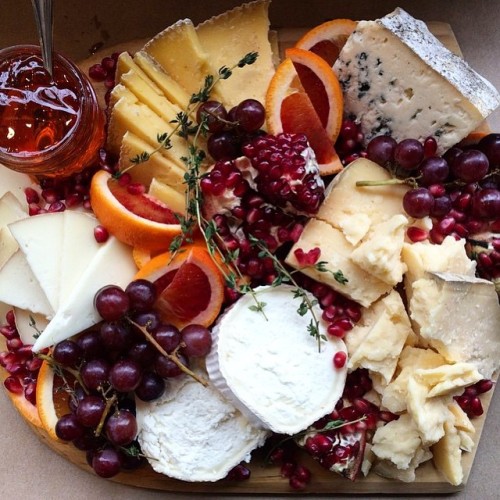 thatcheeseplate:Pomegranate seeds add a nice touch to a cheese plate Photo by @poppyscatering