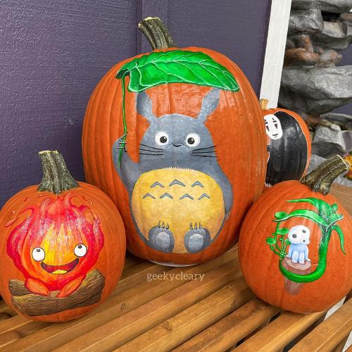 It took me 31 hours to finish painting my pumpkins this year, but only seconds for a neighbor to com
