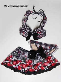 retrololitafashion:  Metamorphose Temps de Fille, Cherry Gingham Bathing Suit (2007) 