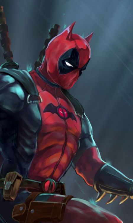 Batpool, crossover, batman and deadpool, artwork, comics, 480x800 wallpaper @wallpapersmug : https:/