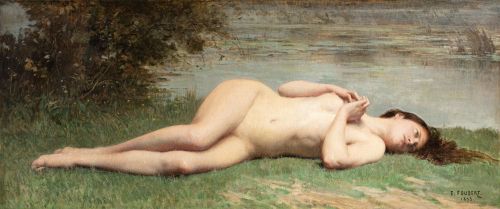 catonhottinroof:    Emile-Louis Foubert   (1848 - 1911)  Jeune fille allongée dans l'herbe, 1893 