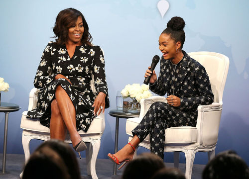 Michelle Obama and Yara Shahidi participate in panel discussion at Glamour Hosts &lsquo;A Brighter F