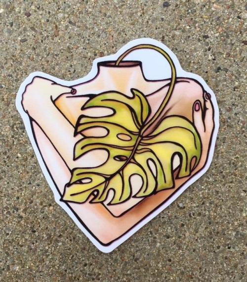 Monstera Leaf Woman Vinyl Sticker //CalicoSmudges