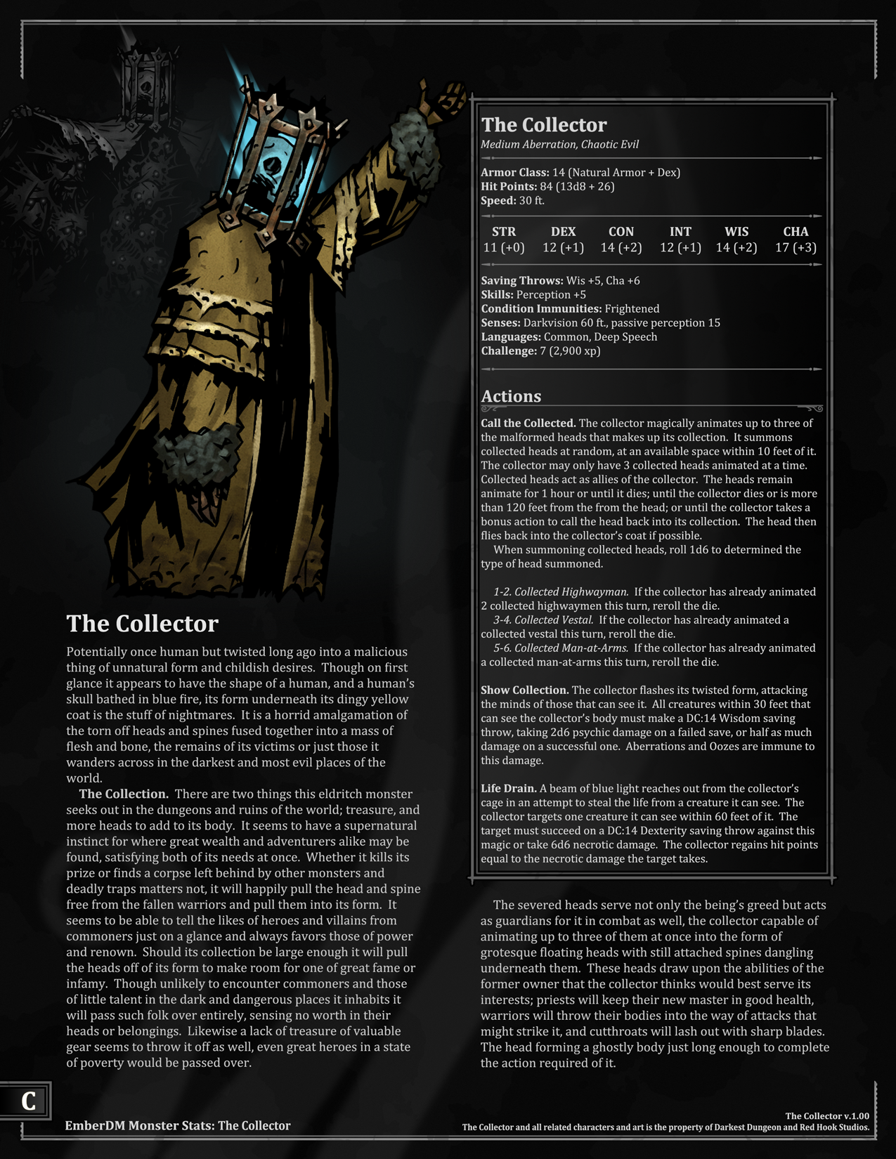 Ember Dungeon Mastery — Darkest Dungeon The Collector V100 Dandd 5e 