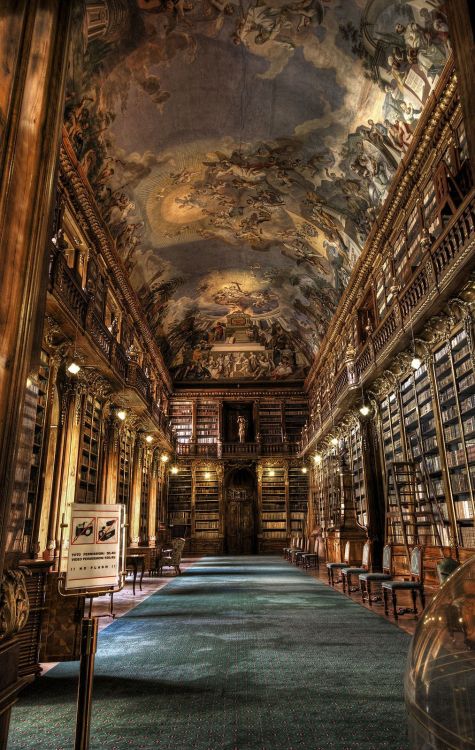 Philosophical Hall in the Library of Strahov Monastery in Prague, Czech Republic