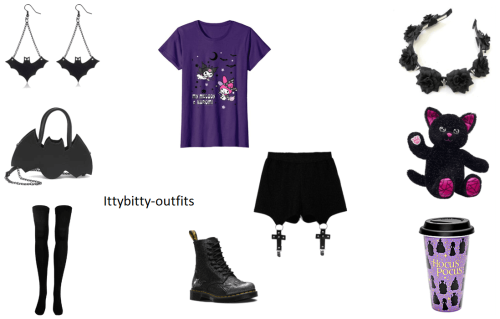 ittybitty-outfits:Purple and black Halloween outfit! 