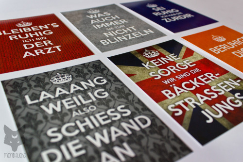 Postcards of my German Arzt Wer and Siezlock/Shörlock posters are now available in my etsy store ;)(