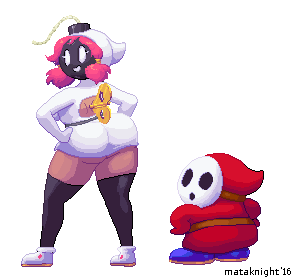 itdontevenmata:   Shy-Bomb and her Shy Guy friend doin’ a little dance.Holy shit!It’s