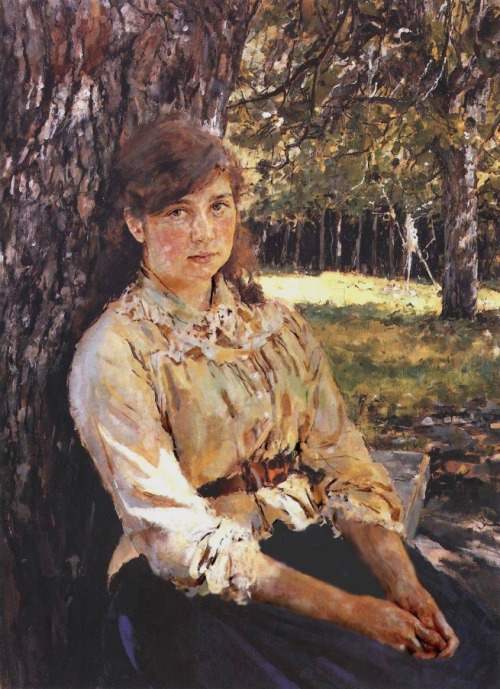 Girl in the Sunlight, a Portrait of Maria Simonovich, by Valentin Serov