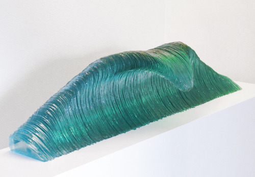 from89:  Sculptures of ocean waves and watery landscapes by layering multiple sheets of hand-cut glass by Ben Young  