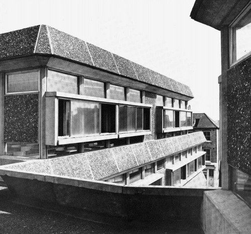 modernism-in-metroland:Acland Burghley School, Tufnell Park (1966) by HPKA. Brutalist style school