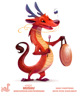 cryptid-creations: Daily Paint 2037# Mushu