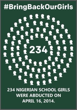 censoredyetburning:  234 Nigerian girls were girls were kidnapped by an extremist group called the boko haram this month. Few have escaped, the majority has not. Please spread to word to create an international outcry because out government isn’t doing