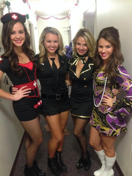 halloweenisforthesexy:Sexy group of TCU coeds on Halloween. ¼ aint bad